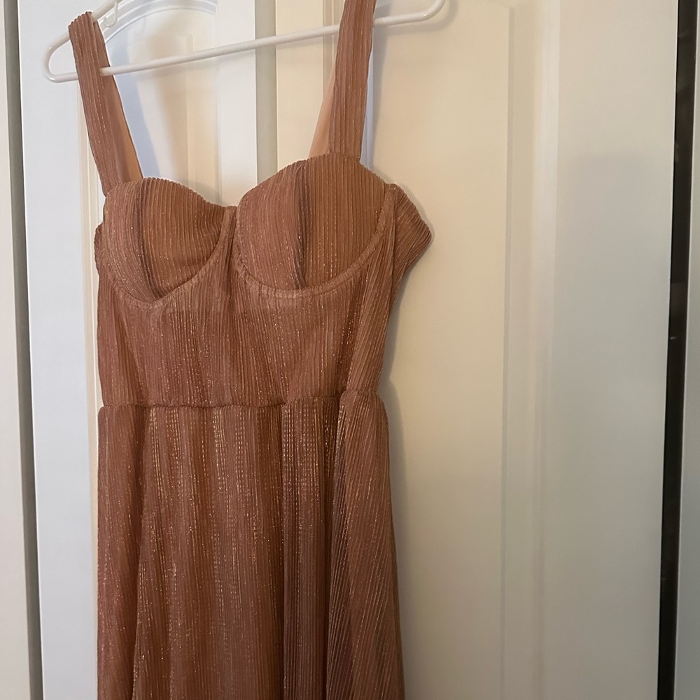 NWOT BLUSH PINK NUDE M LONG DRESS FORMAL BRIDESMAID DRESS